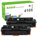 A AZTECH 2-Pack Compatible Toner Cartridge for HP CF410X 410X LaserJet Pro MFP M477fnw M477fdn M477fdw M377dw M452dw M452nw M452dn with Chip (Black)