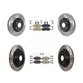 Transit Auto - Front Rear Ceramic Pads And Coated Drilled Slotted Disc Brake Rotors Kit For Honda CR-V Hybrid KDA-101523