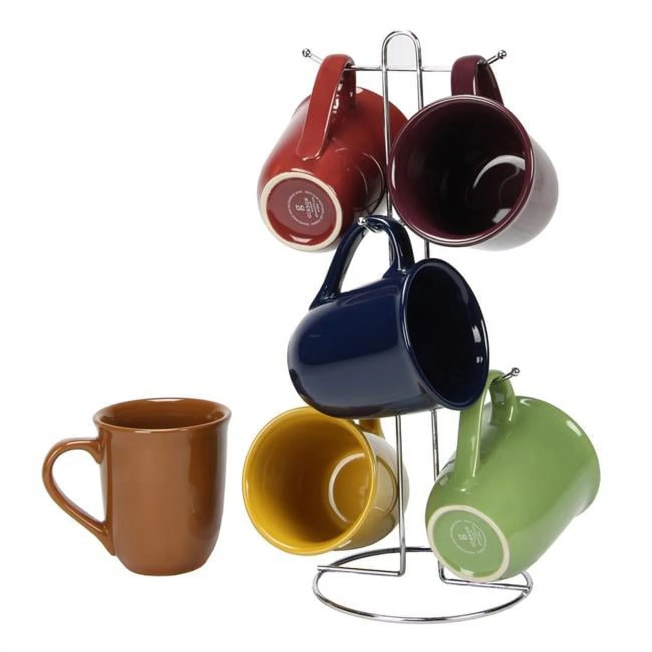 Gibson  7 Piece Cafe Amaretto Mug Set with Wire Rack