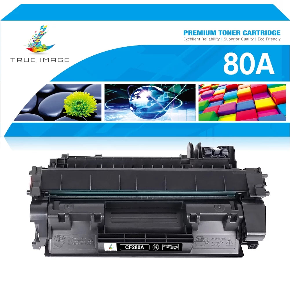 True Image 1-Pack Compatible Toner Cartridge for HP CF280A 80A LaserJet 400 M401A M401DN M401DW MFP M425DN M425DW Printer (Black)