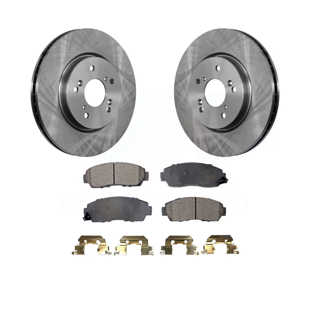 Transit Auto - Front Disc Brake Rotors And Ceramic Pads Kit For Honda CR-V Acura RDX Accord Crosstour K8T-100517