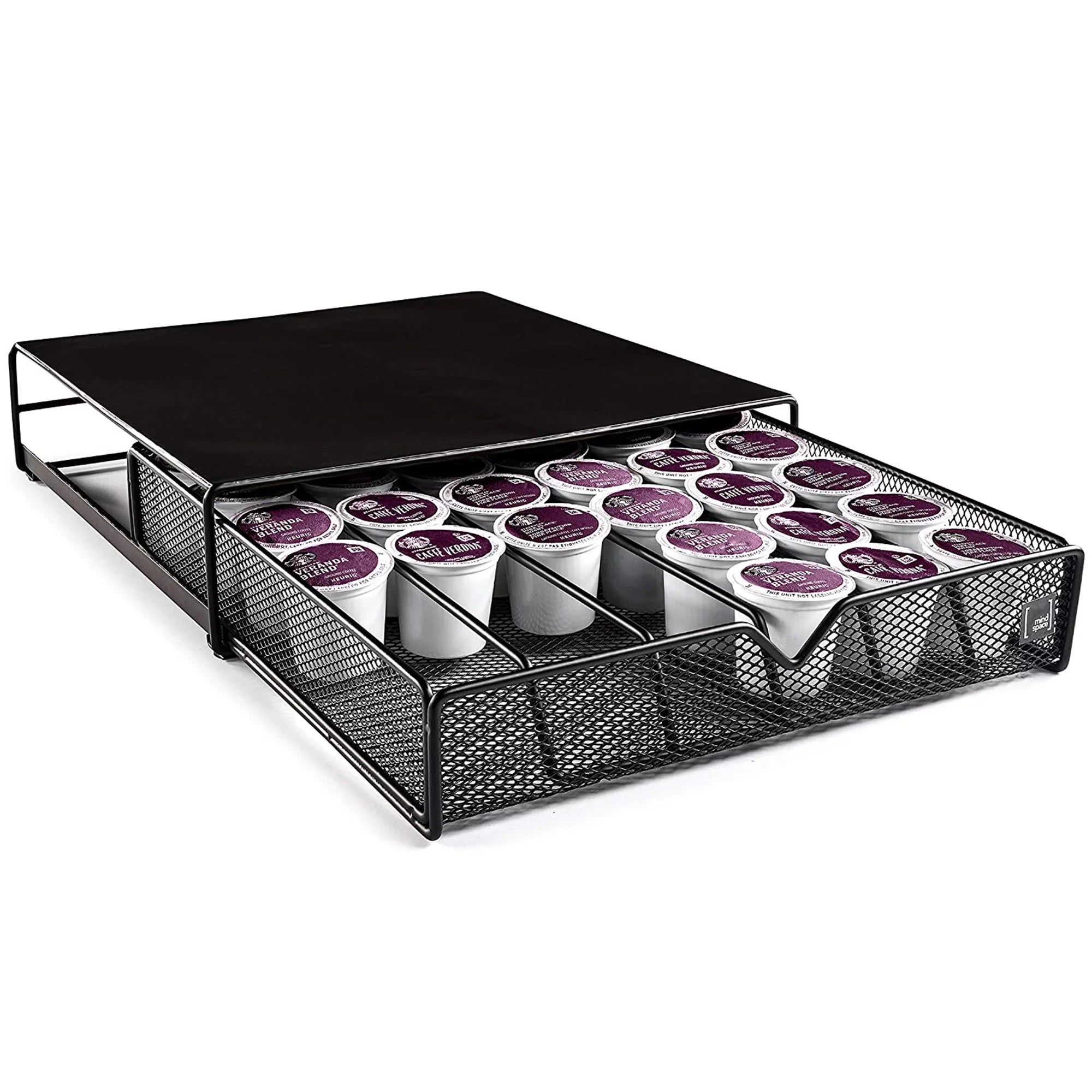 Mindspace Coffee Pods Holder K Cup Organizer with Closed-Top Base for Coffee Station Accessories Kitchen Organization Black
