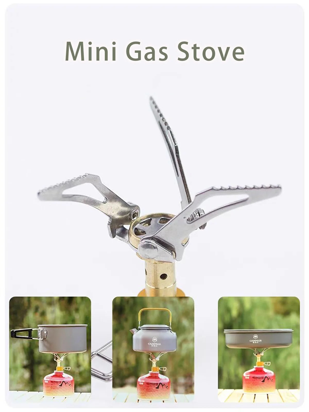 3000w 45g Super Mini Gas Stove Gas Cooker Travel Burner Folding Survival Furnace Outdoor Camping Picnic Cooking Equipment