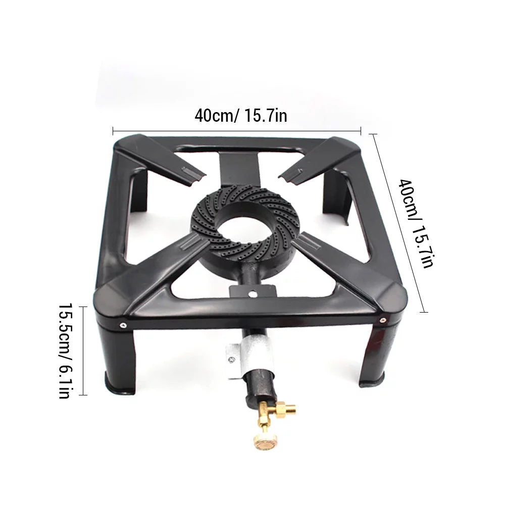 Nebublu Propane Gas Cooker - Single Cast Iron Stove for Camping BBQ, Portable and Efficient