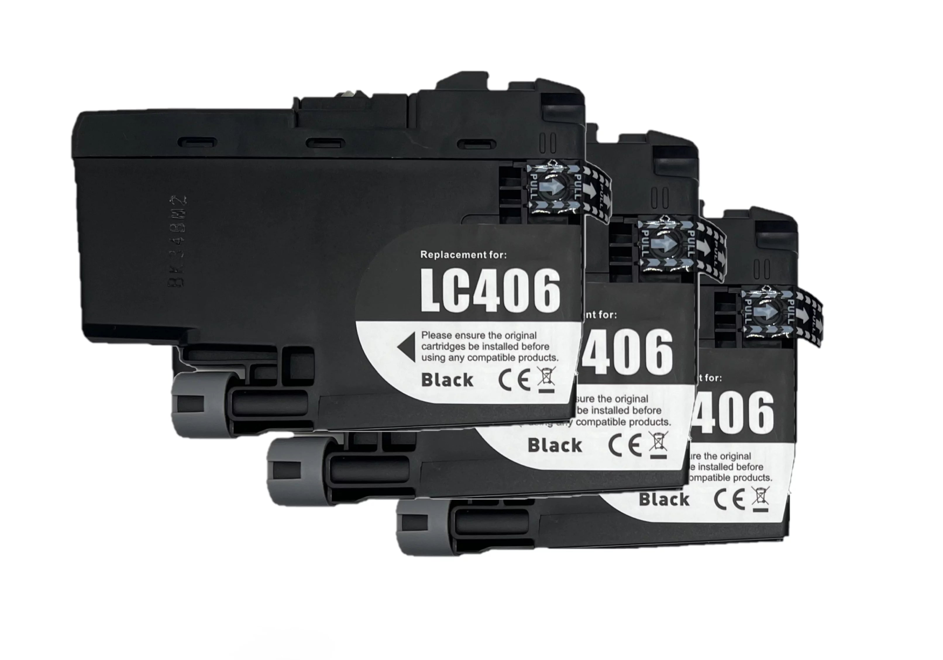 Compatible LC406 LC 406 Black Ink Cartridge Replacement for Brother MFC-J4335DW MFC-J4345DW MFC-J4535DW XL Printer (3 Black)