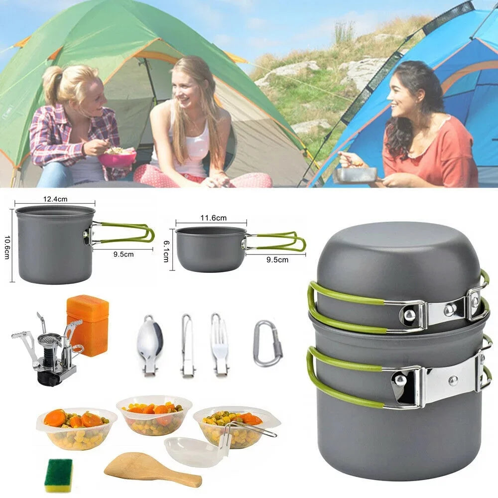 Portable Gas Camping Stove Butane Propane Burner Outdoor Hiking Picnic Cookware
