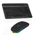 Rechargeable Bluetooth Keyboard and Mouse Combo Ultra Slim for TCL 10 SE and All Bluetooth Enabled Android/PC-Black keyboard with RGB LED Onyx Black Mouse