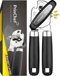 PrinChef Can Opener Manual, Can Opener with Magnet, No-Trouble-Lid-Lift | Handheld Can Opener Smooth Edge with Sharp Blade | Can Openers with Large Effort-Saving Handles, Easy Grip & Heavy Duty, Black