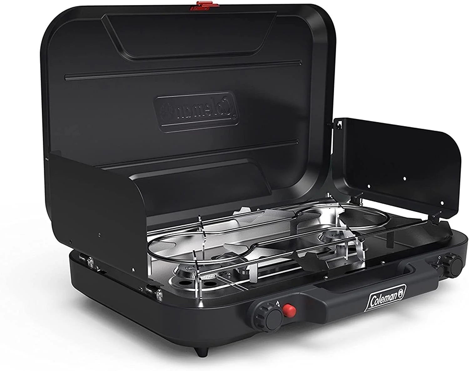 OUWI Classic 3-Burner Propane Camping Stove, Portable Camp Stove with 3 Adjustable Burners & Push-Button Instant Ignition, 28,000 BTUs for Camping, Tailgating, Grilling, BBQs, & More