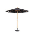 Blue Wave  9 ft. Cenote Wood Pole Octagon Market Patio Umbrella with Breez-Tex Canopy, Black