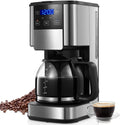 12 Cup Drip Coffee Machine, Brewsly Programmable Coffee Maker with  Timer and Glass Carafe