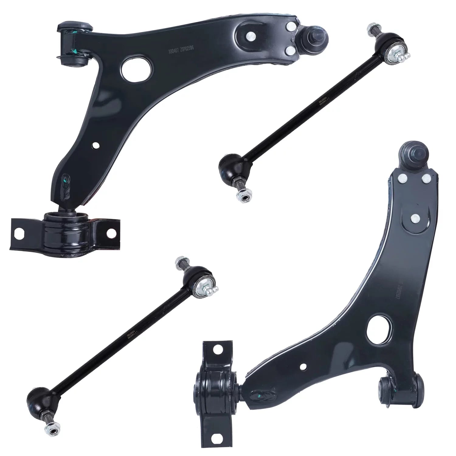 Detroit Axle - Front 4pc Control Arms Sway Bars for 04-11 Ford Focus 2004 2005 2006 2007 2008 2009 2010 2011, 2 Lower Control Arms w/Ball Joints 2 Sway Bar Links Replacement