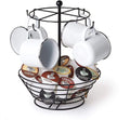 Nifty Solutions Coffee Pod & Mug Carousel ¨C Holds 4 Cups, Capsule Storage, Steel, Black