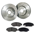 FLPX 279.9mm Front Drilled Slotted Brake Rotor & Pads fit NISSAN 300ZX 91-93