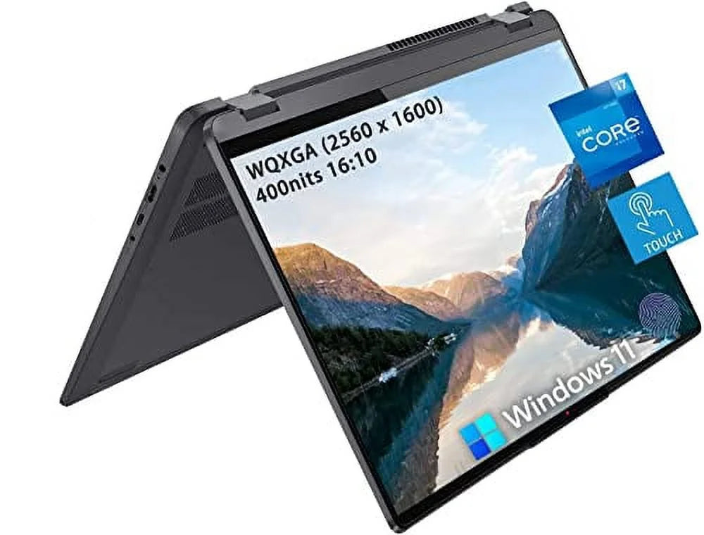 Lenovo Flex 5 16 2-in-1 Laptop, 2.5K WUXGA Touchscreen Display, 12th gen Intel Core i7-1255U, 16GB RAM 512GB PCIe SSD, Bluetooth, Webcam, Backlit Keyboard, Fingerprint Reader, Windows 11 Home, Grey