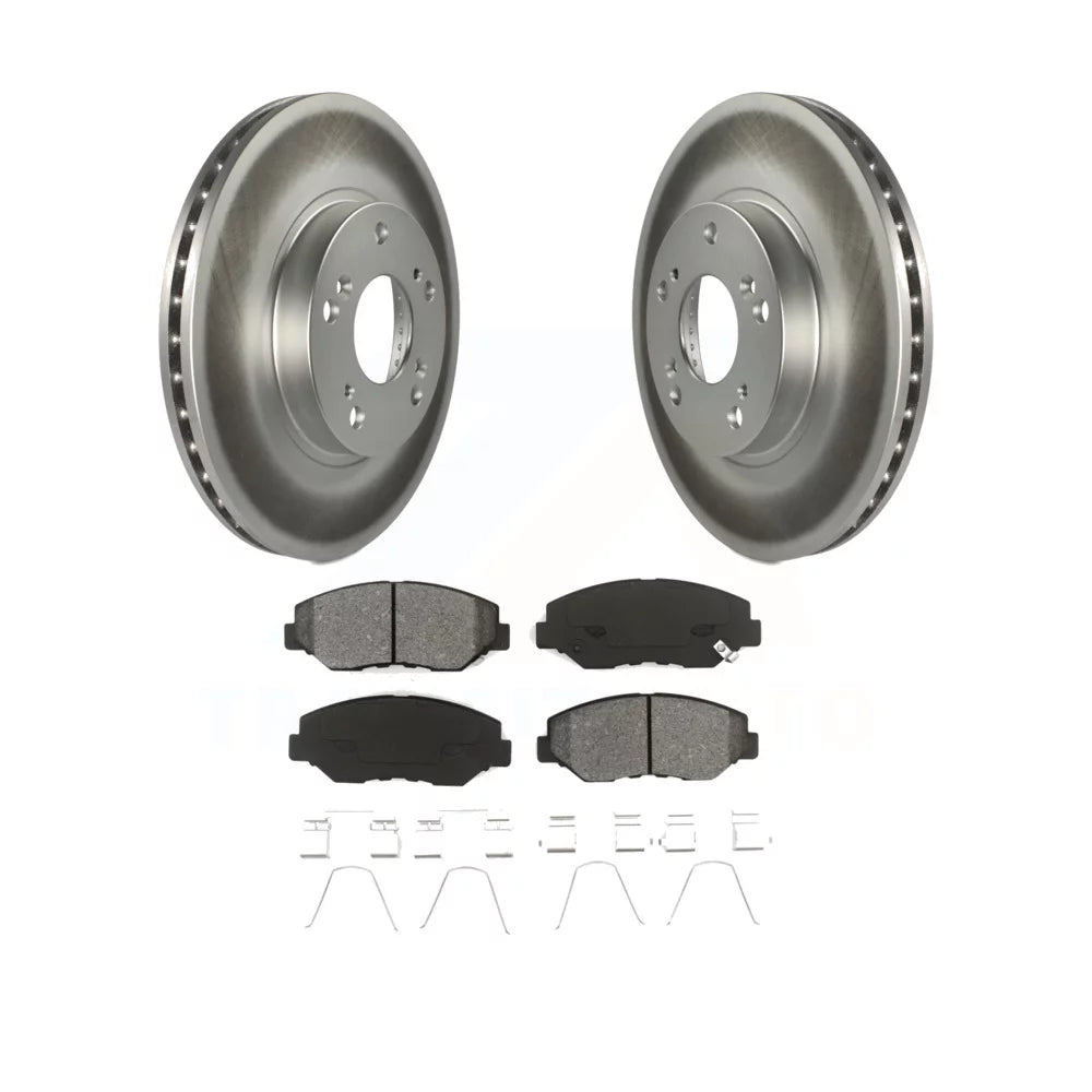 Transit Auto - Front Coated Disc Brake Rotors And Semi-Metallic Pads Kit For 2002-2004 Honda CR-V KGS-100258