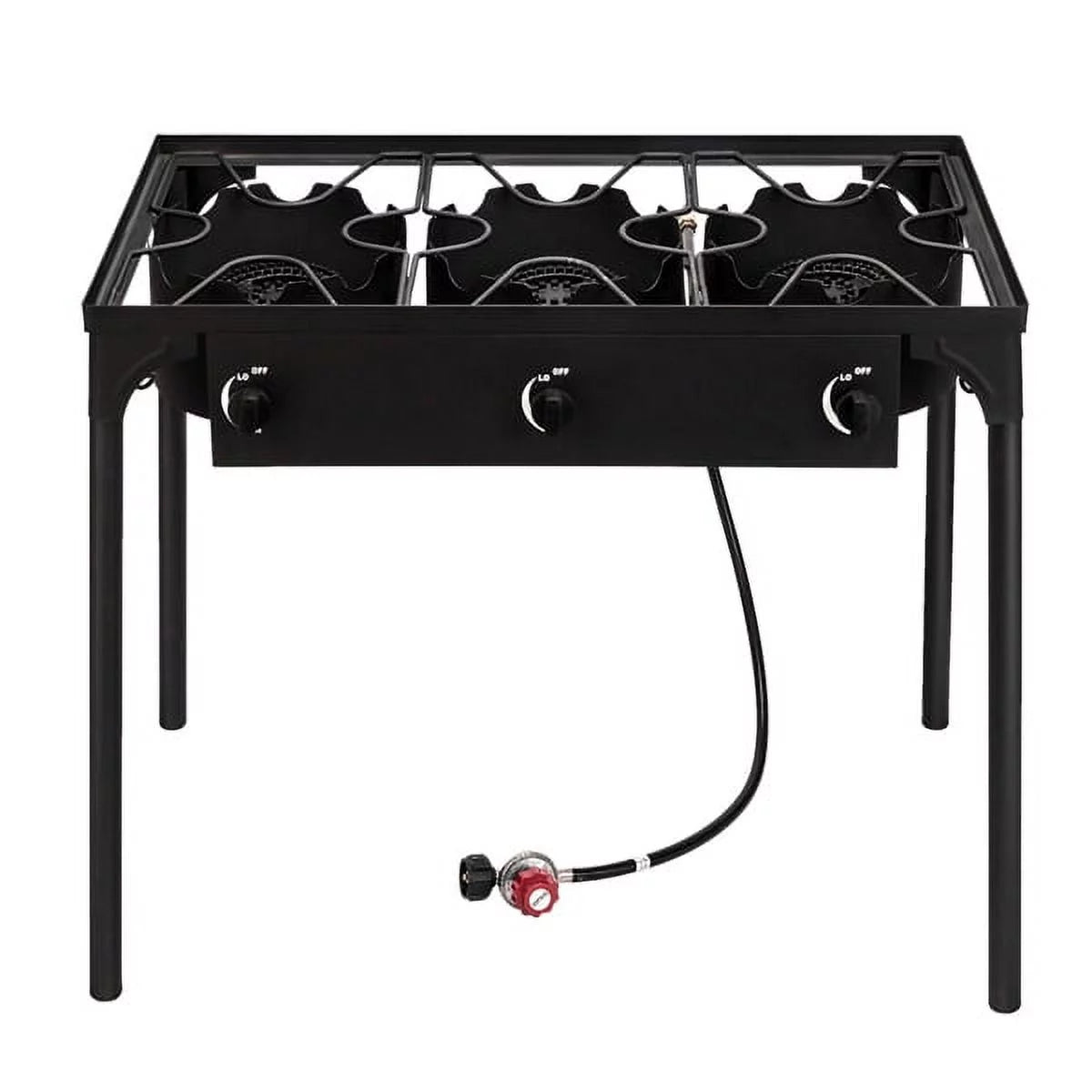 SYTHERS 3 Burner Portable Propane Gas Cooker for Outdoor Camping Picnic BBQ Grill, CSA, Removable Legs, 225000-BTU