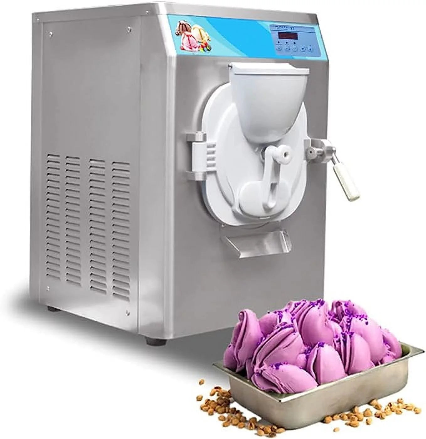 Commercial Hard ice Cream Gelato Machine, NSF Certified Countertop ice Cream Maker, Frozen Hard Yogurt, Italy Design Extra Strong Door 35qt/hour ICM-100P