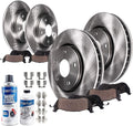 Detroit Axle - 300mm Front 260mm Rear Rotors Brake Pads w/Cleaner Fluid Replacement for Honda Civic Acura CSX