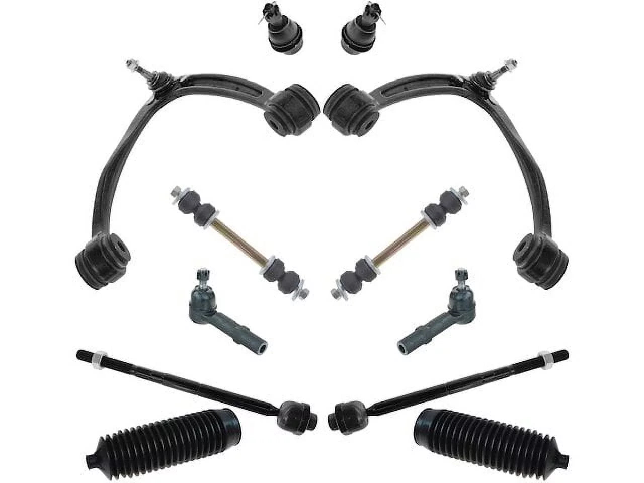 Control Arm Ball Joint Tie Rod End Kit - 12 Piece - with Cast Iron Lower Control Arms - Compatible with 2007 - 2013 Chevy Silverado 1500 2008 2009 2010 2011 2012