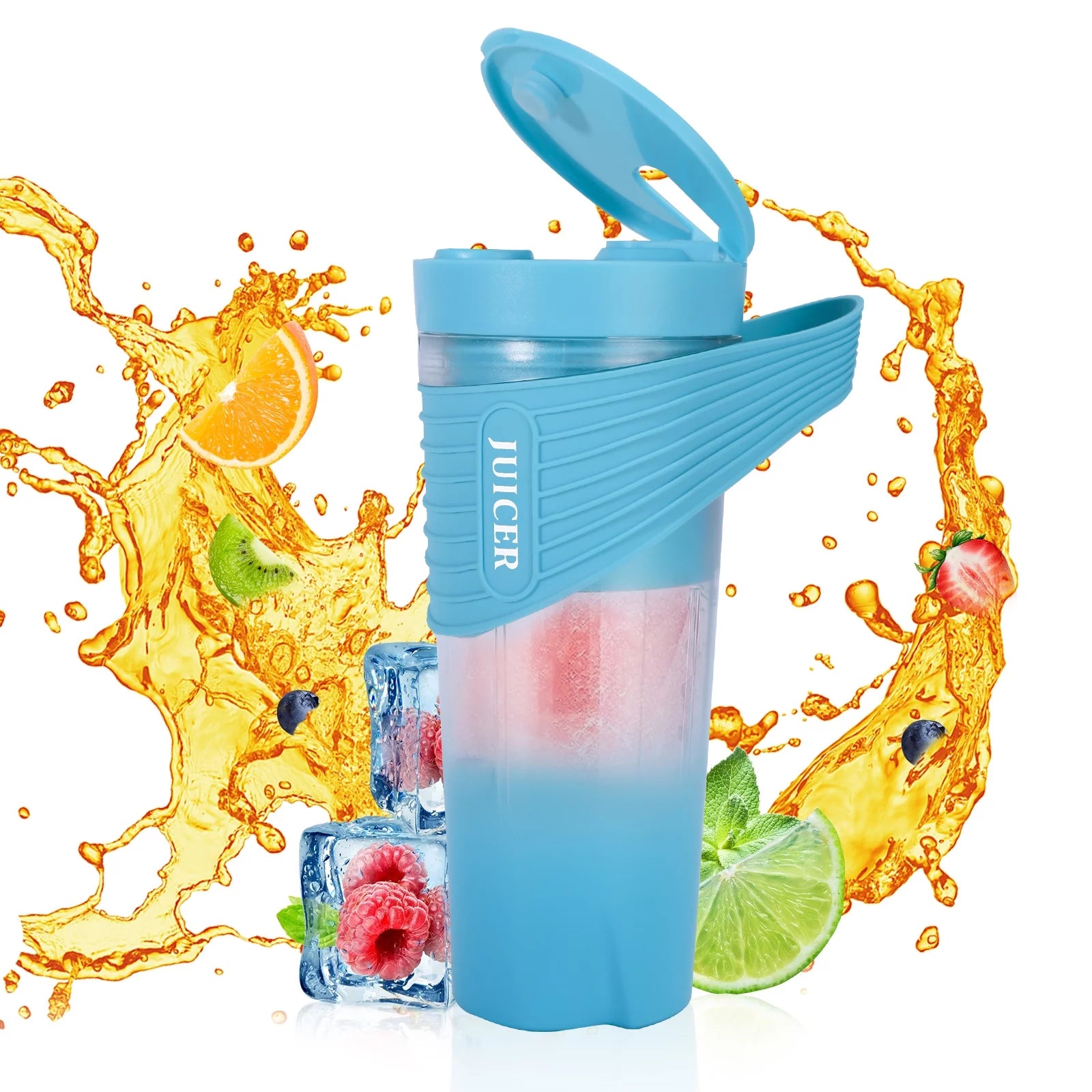 Gecheer Personal Blender 22000r/m 460ml Portable Blender for Shakes and Smoothies Blue