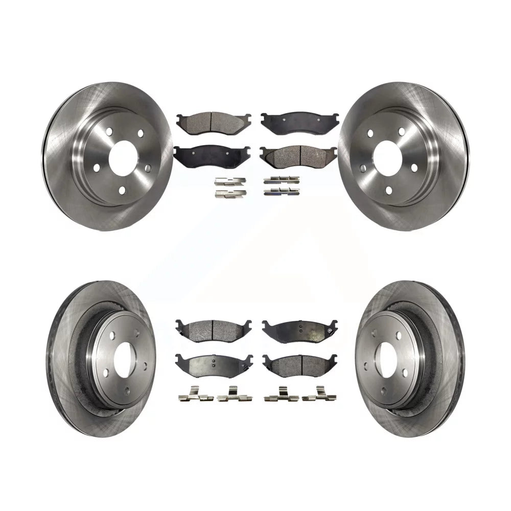 Transit Auto - Front Rear Disc Brake Rotors And Semi-Metallic Pads Kit For Dodge Ram 1500 K8F-100945