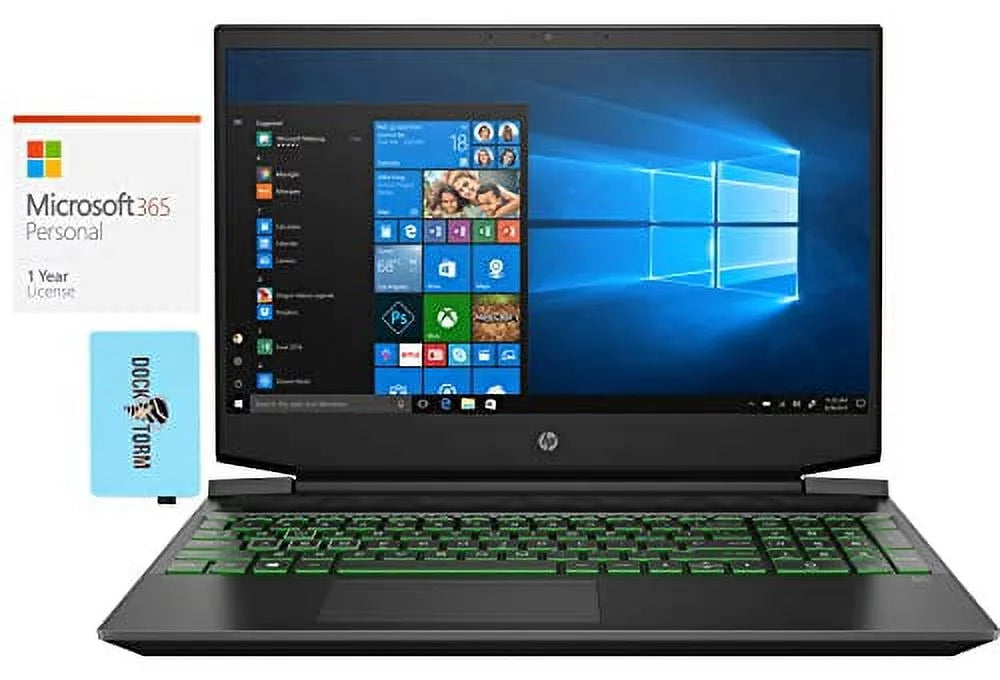 HP Pavilion 15z Gaming & Entertainment Laptop (AMD Ryzen 5 5600H 6-Core, 16GB RAM, 1TB PCIe SSD + 2TB HDD, GTX 1650, Win 11 Home) with MS 365 Personal, Hub