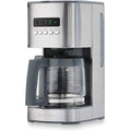 Kenmore Aroma Control 12-Cup Programmable Coffee Maker, Stainless Steel Drip Coffee Machine, Glass Carafe, Reusable Filter, Timer, Digital Display, Charcoal Water Filter, Regular Or Bold
