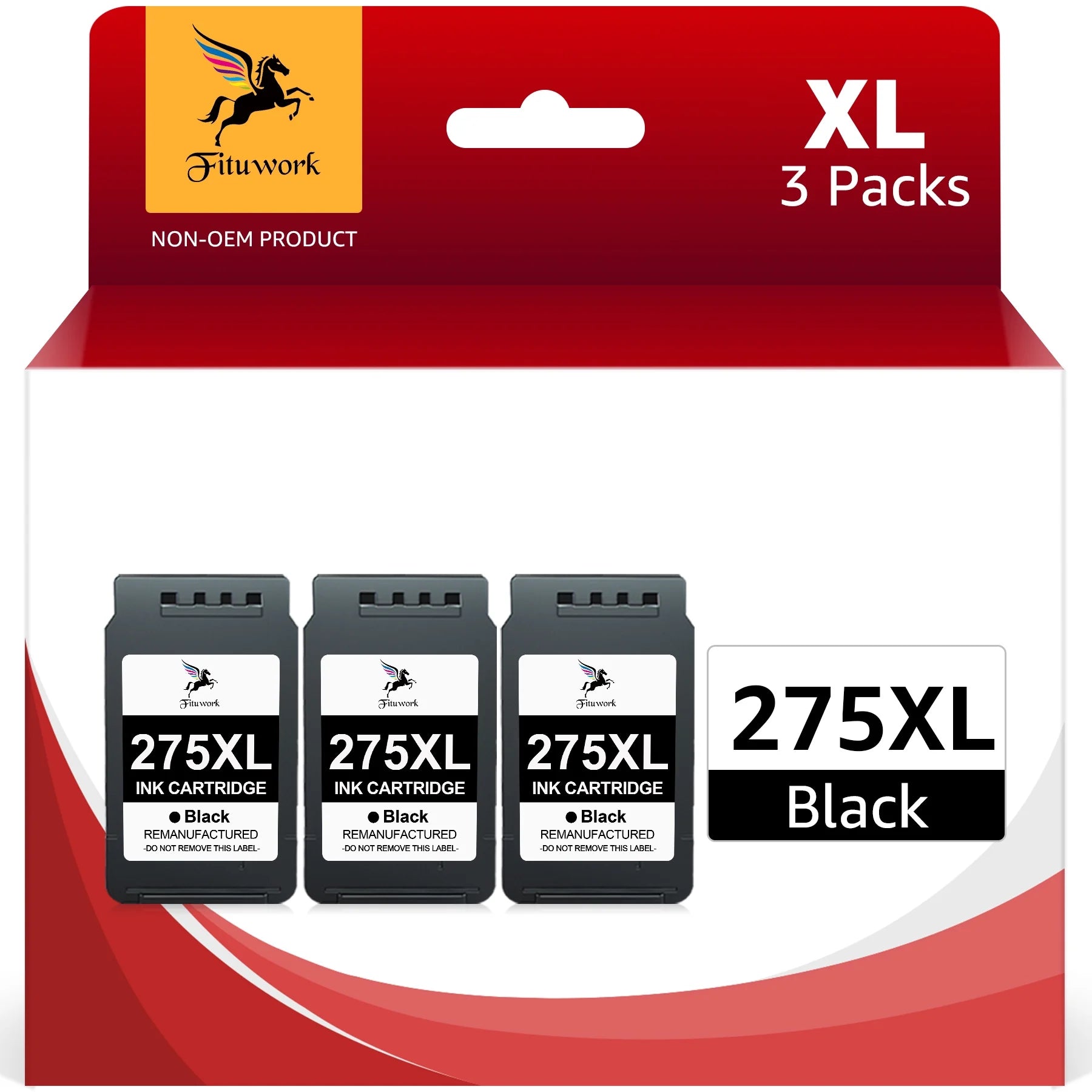 275XL Black Ink Cartridge for Canon 275 PG-275 XL Black PG275 XL PG275XL High Yield Ink for Canon Printer PIXMA TS3522 TR4720 TS3520 TS3500 TR4700 TS3500 Series(3 Pack)
