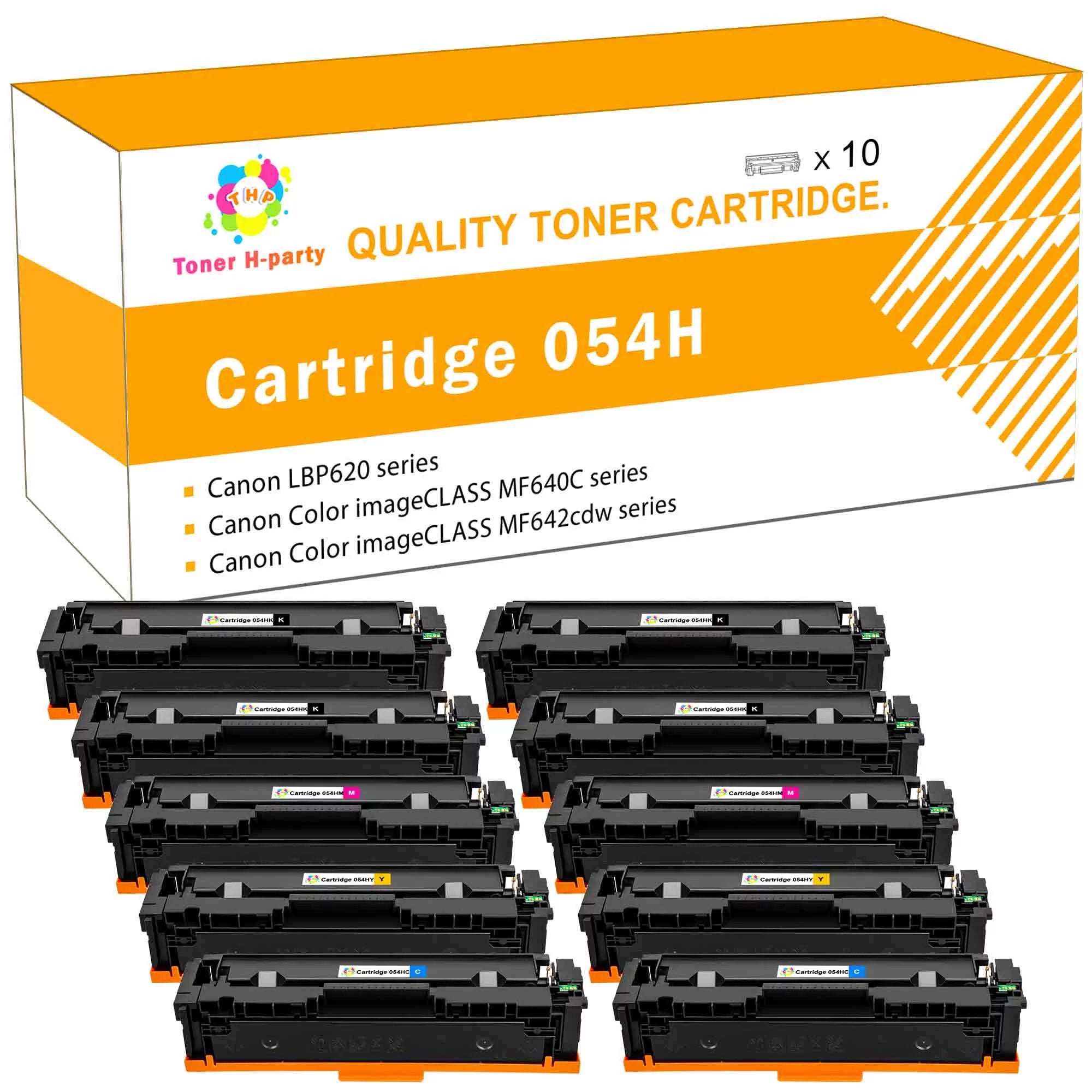 Toner H-Party Compatible Toner Cartridge for Canon 054H CRG 054 to use with ImageClass LBP622Cdw MF644Cdw MF642Cdw MF640C LBP620 Toner Printer Ink (4*Black,2*Cyan,2*Magenta,2*Yellow)