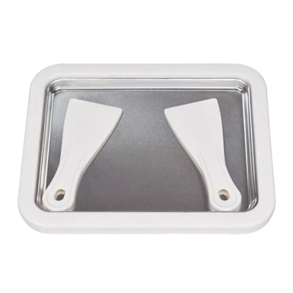 Ice Maker, Rolled Pan with 2 Spatulas Fruit Sorbet Yogurt Homemade Freezer Plate for Family Use