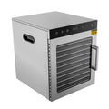 800w 30-90¡æ 10 Trays Commercial Food Dehydrator 10-Tray Stainless Steel Fruit Meat Jerky Dryer&Timer Built-in LED Light