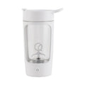 Toysmith Electric Shaker Bottle for Mixing Protein Lightweight Blender Bottles Portable Meal Replacement Shakes for Gym Yoga Fitness White