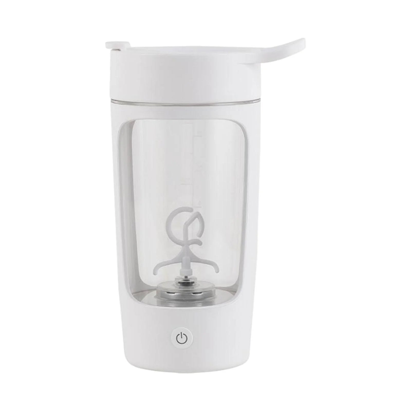 Toysmith Electric Shaker Bottle for Mixing Protein Lightweight Blender Bottles Portable Meal Replacement Shakes for Gym Yoga Fitness White