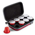 Protective Carrying Case Compatible for Nespresso Orignalline Capsules Travel Coffee Pods Holder Portable Espresso Maker Lightweight Hard Shell Holds 8 Pods Red