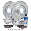 Detroit Axle - Front Drilled Slotted Brakes and Rotors Brake Pads Brake Calipers Replacement for Honda Element Fits select: 2002-2004 HONDA CR-V EX, 2003-2011 HONDA ELEMENT EX