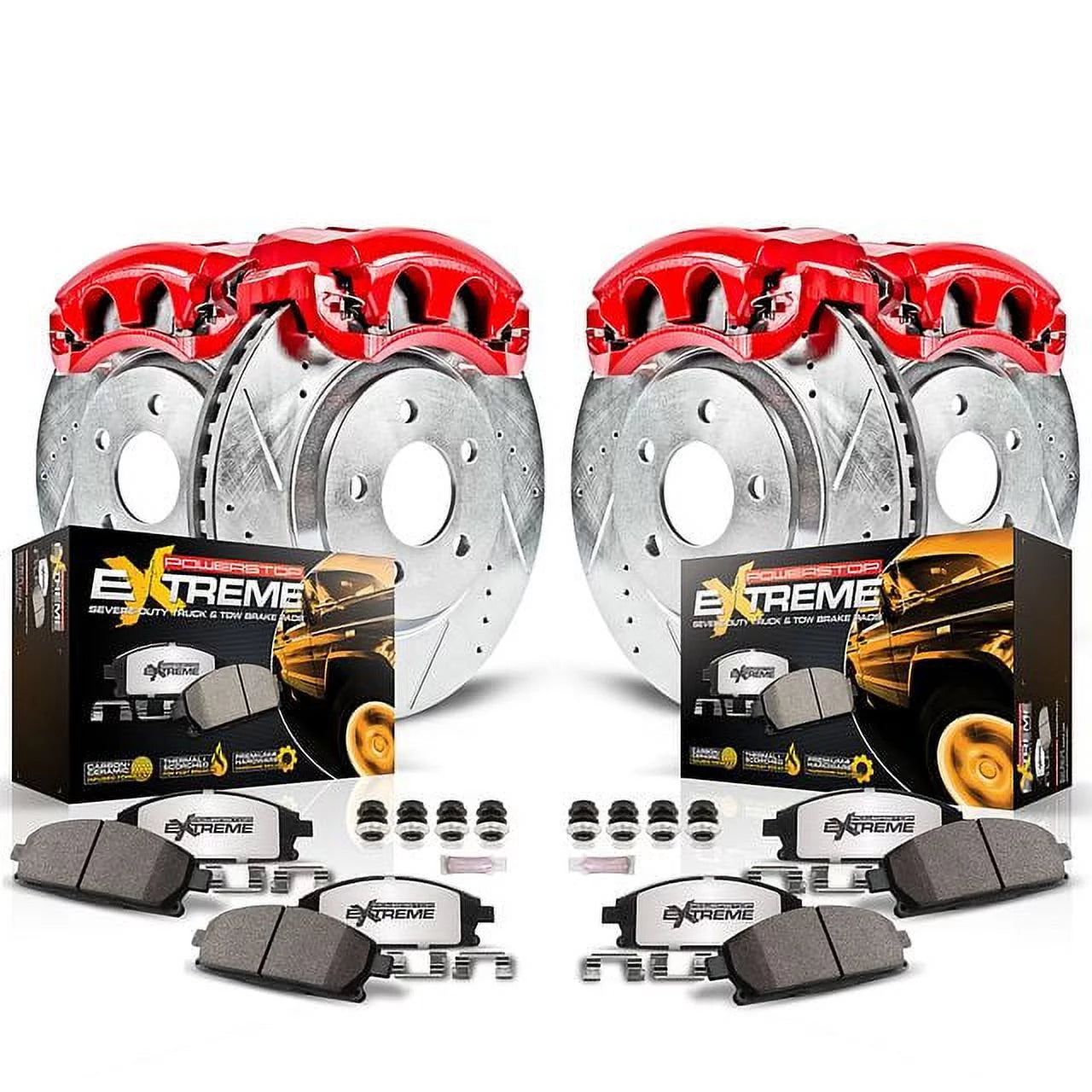 Power Stop Front and Rear Z36 Truck & Tow Brake Kit with Calipers KC6268-36
