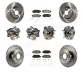 Transit Auto - Front Rear Hub Bearings Assembly Disc Brake Rotors And Semi-Metallic Pads Kit (10Pc) For INFINITI G37 G35 EX35 G25 Nissan 370Z Q40 M35 QX50 M45 EX37 KBB-109661