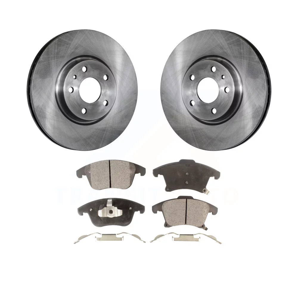 Transit Auto - Front Disc Brake Rotors And Semi-Metallic Pads Kit For Ford Fusion Lincoln MKZ K8F-100171
