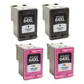 PrinterDash Replacement for Envy Photo 6220/6230/6255/7120/7130/7155/7800/7820/7830/7855/7864 High Yield Inkjet Combo Pack (2-Black/2-Color) (NO. 64XL) (X4D93BN_2PK)