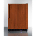 Frost-free outdoor all-freezer for built-in or freestanding use with panel-ready door, black cabinet, digital thermostat, and LED lighting