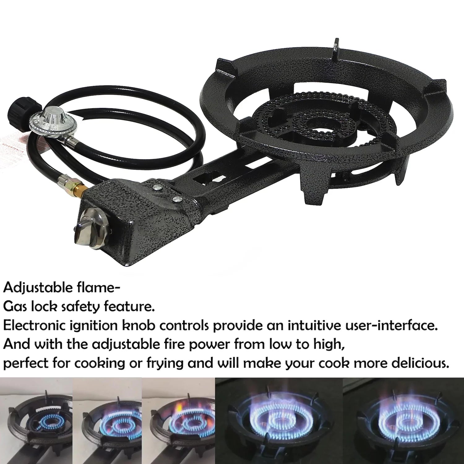 Portable Propane Gas Burner Stove w/ hose Jumbo Super Supergas Camp Camping Tailgating