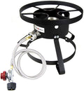 GasOne Propane Burner High Pressure Outdoor Cooker - 14.5 Wide with Steel Braided Propane Hose