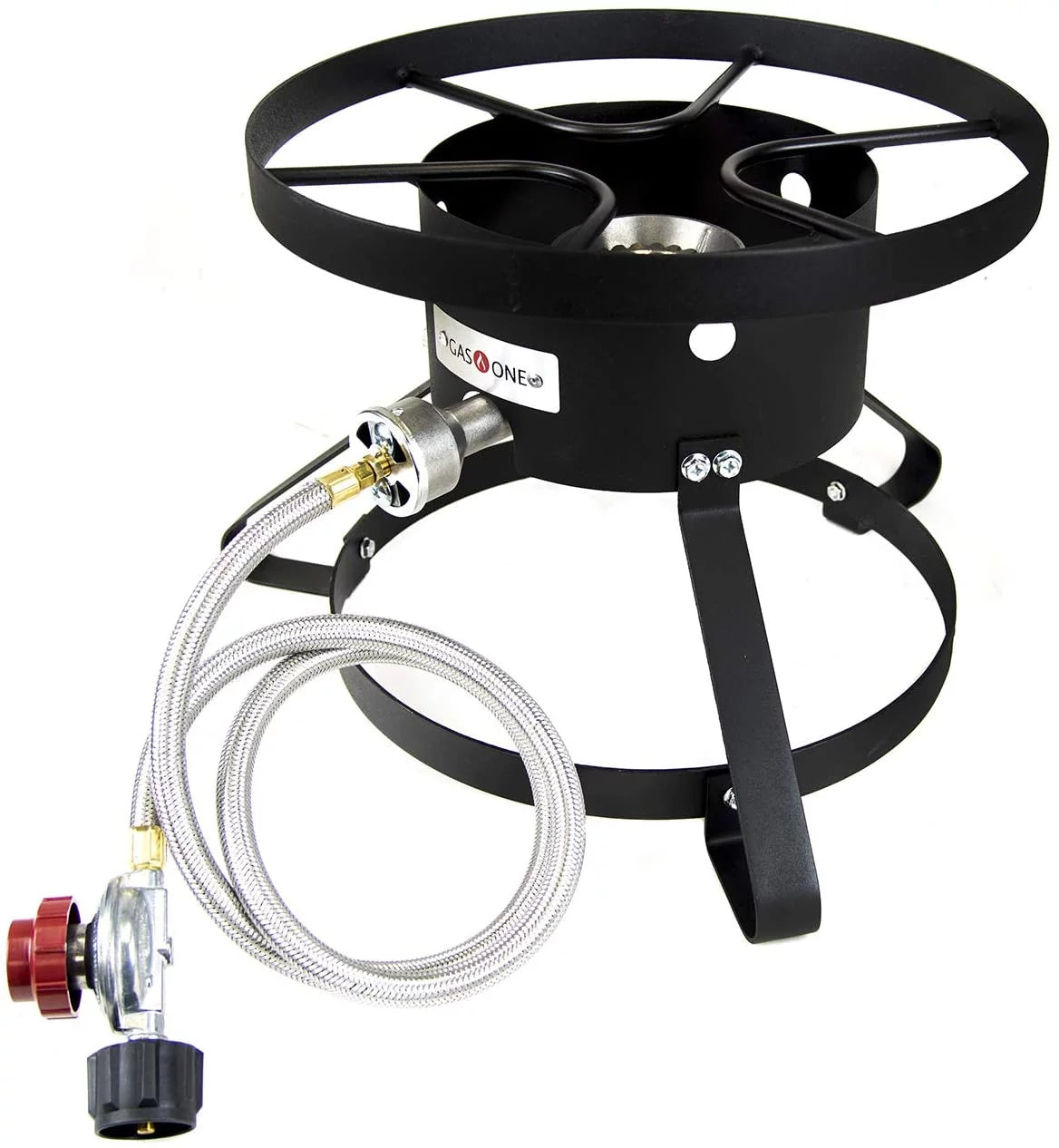 GasOne Propane Burner High Pressure Outdoor Cooker - 14.5 Wide with Steel Braided Propane Hose