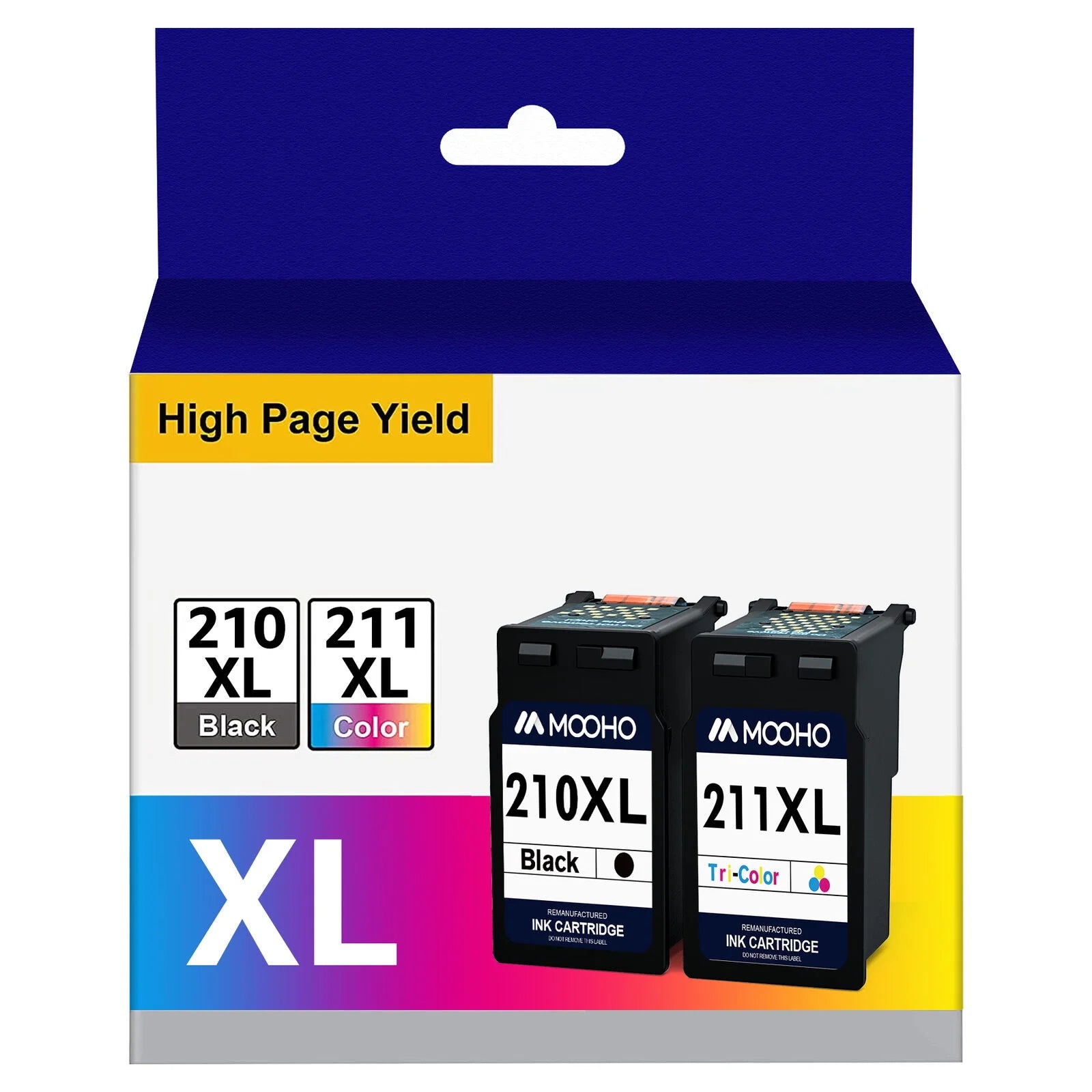 Replacement for Canon 210XL 211XL Combo PG-210XL CL-211XL Ink Cartridge for PIXMA MP495 MP490 MP480 MP280 MP250 MP240 MX410 MX340 MX320 IP2702 (1 Black, 1 Tri-Color)