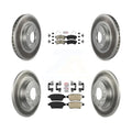 Transit Auto - Front Semi-Metallic Rear Ceramic Pads And Coated Disc Brake Rotors Kit For Ford Fusion Mazda 6 Lincoln MKZ Mercury Milan Zephyr KGA-101573