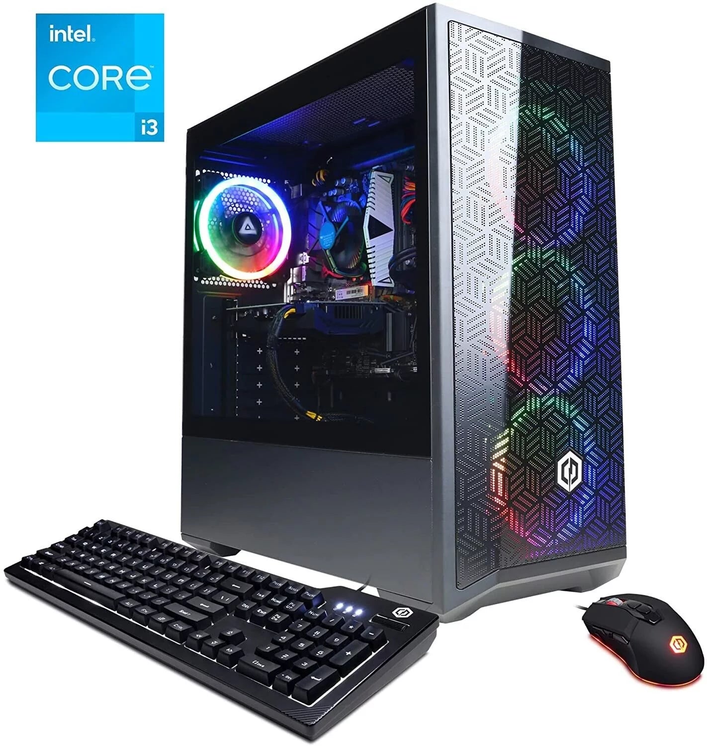 CYBERPOWERPC Gamer Xtreme Gaming PC, Intel Core i3-12100F 3.3GHz, AMD RX 6500 XT 4GB, 8GB DDR4, 500GB NVMe PCIe SSD, WiFi & Win 11 Home (GXi8800A6), Black