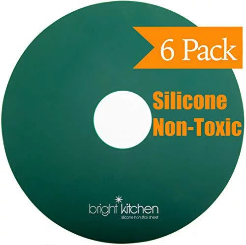 6 silicone dehydrator sheets non-toxic for nesco round dehydrators fruit roll up fruit leather circle reusable flexible non stick - 6 flat sheets