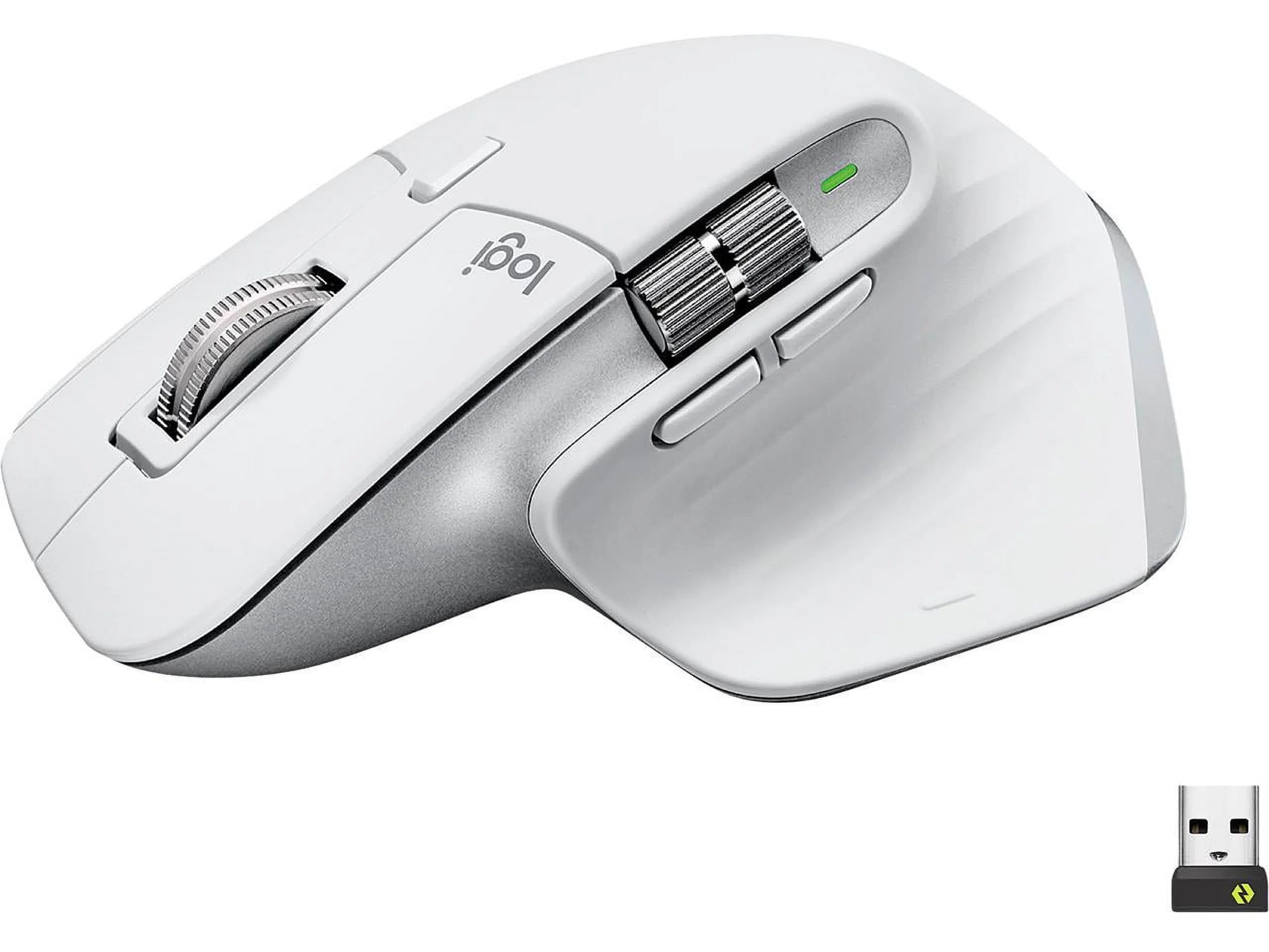 Logitech MX Master 3S - Wireless Performance Mouse with Ultra-fast Scrolling, Ergo, 8K DPI, Track on Glass, Quiet Clicks, USB-C, Bluetooth, Windows, Linux, Chrome - Pale Grey
