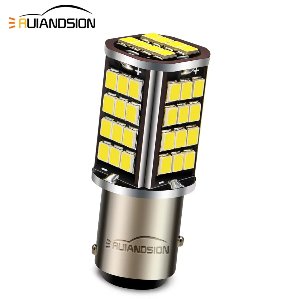 Ruiandsion 1pc 1157 LED Headlight Bulb DC 6V 7528 2357 2057 BAY15D Replacement Light Bulb for Brake Tail Running Parking Backup Light White